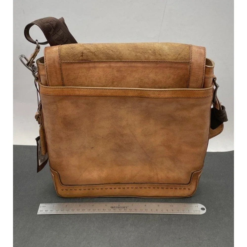 NWT Franco Cuadra Designer Men's Genuine Elephant Leather Backpack Bag Tan Arena